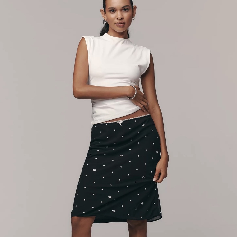 Anthropologie Printed Midi Slip Skirt By LyreBird NWT size S